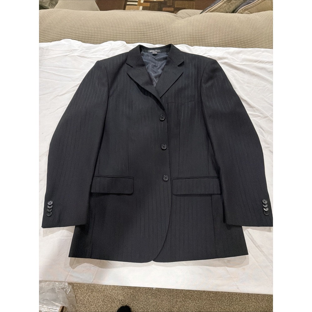 Henry Uomo Black Jacket Made In Italy With Super‎ Fine Yarn. Size 40R